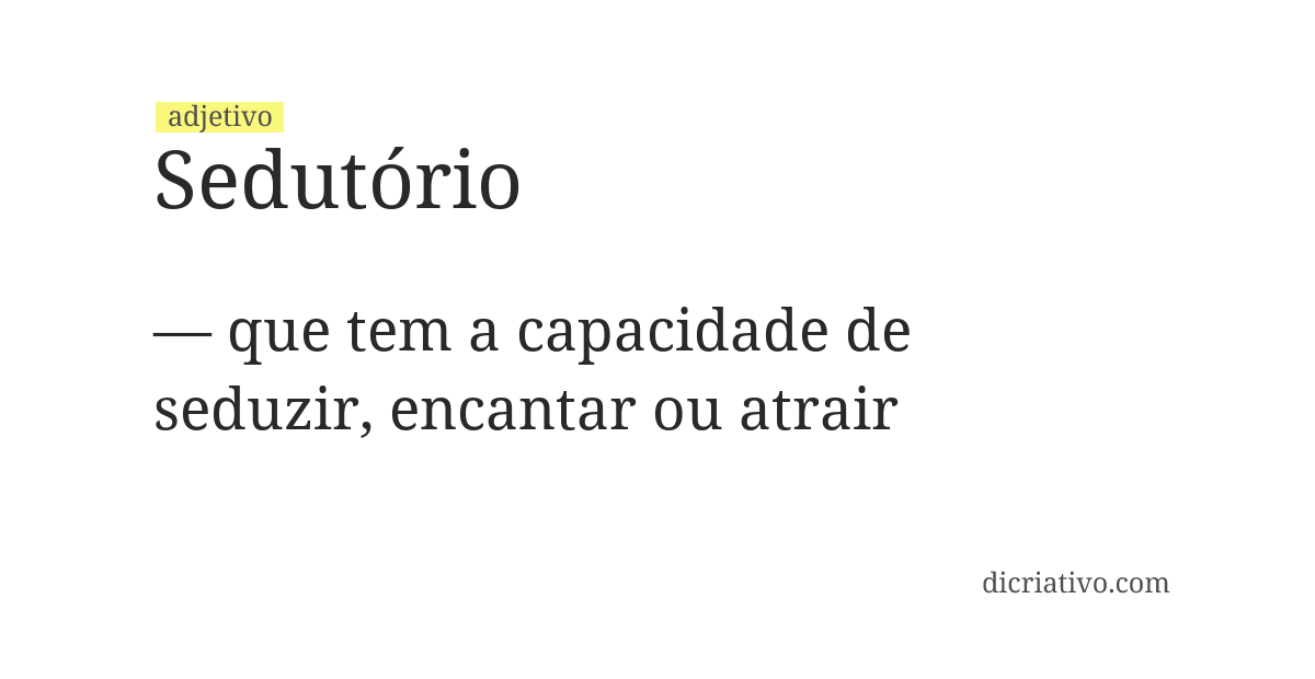 Significado de sedutório