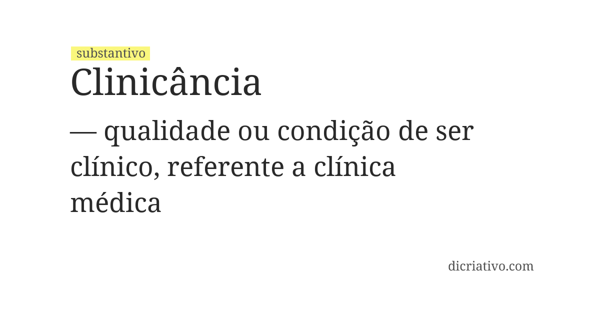 Significado de clinicância
