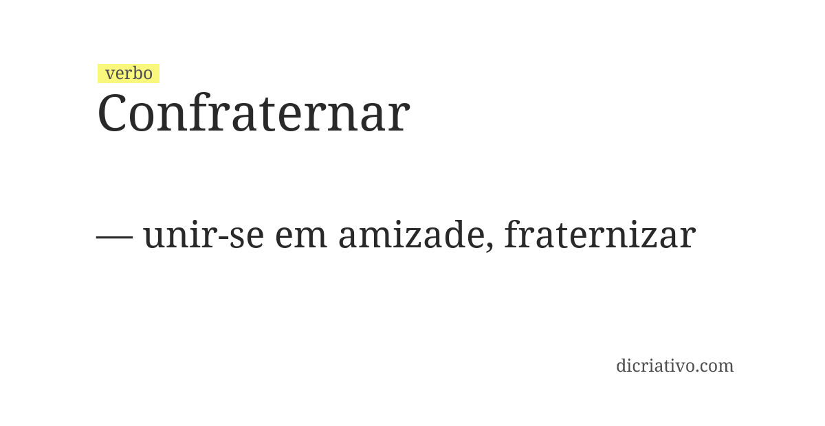 Significado de confraternar