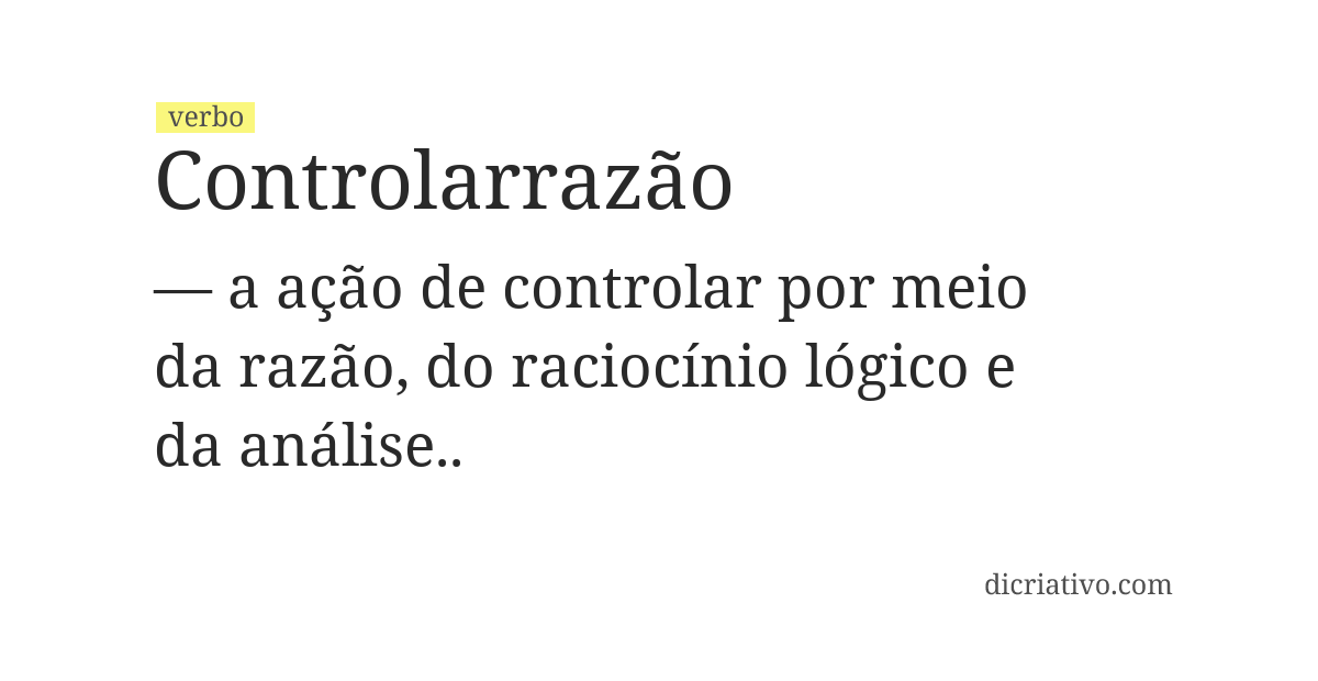 Significado de controlarrazão