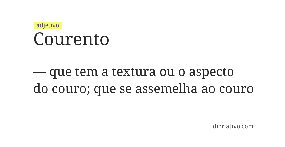 Significado de courento