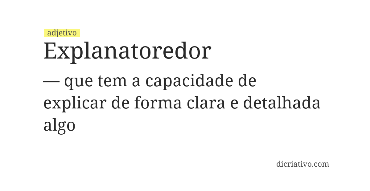 Significado de explanatoredor