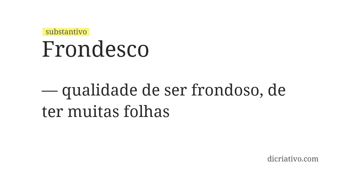 Significado de frondesco