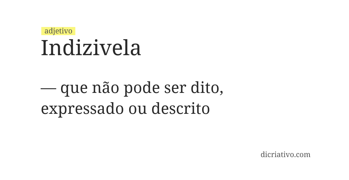 Significado de indizivela