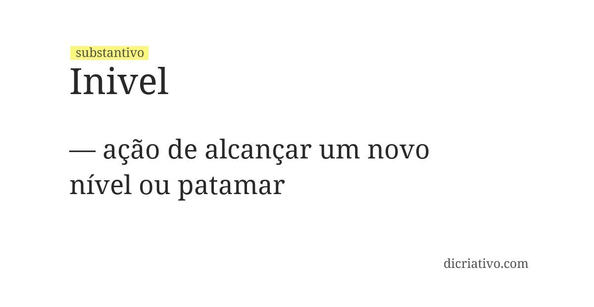 Significado de inivel