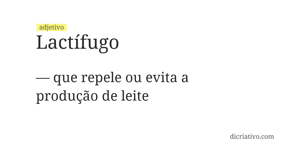 Significado de lactífugo