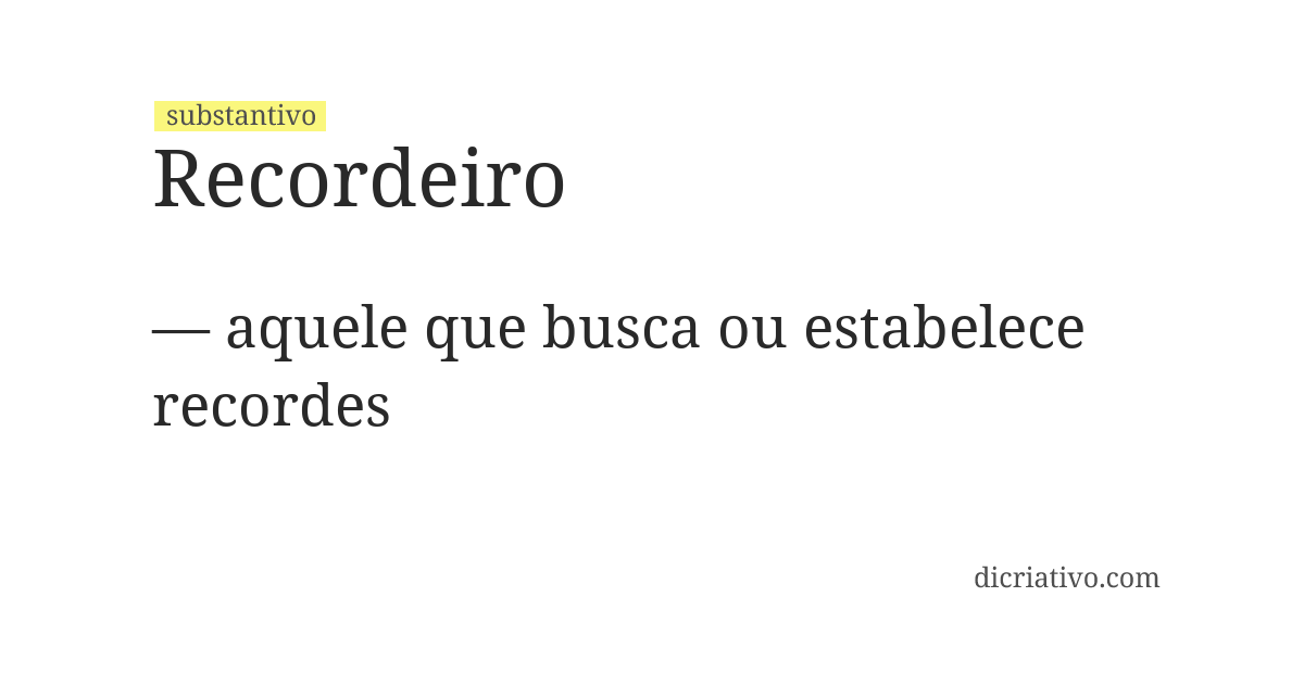 Significado de recordeiro