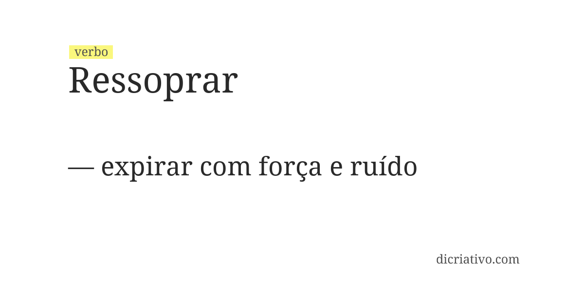 Significado de ressoprar