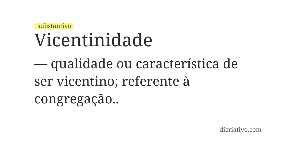 Significado de vicentinidade
