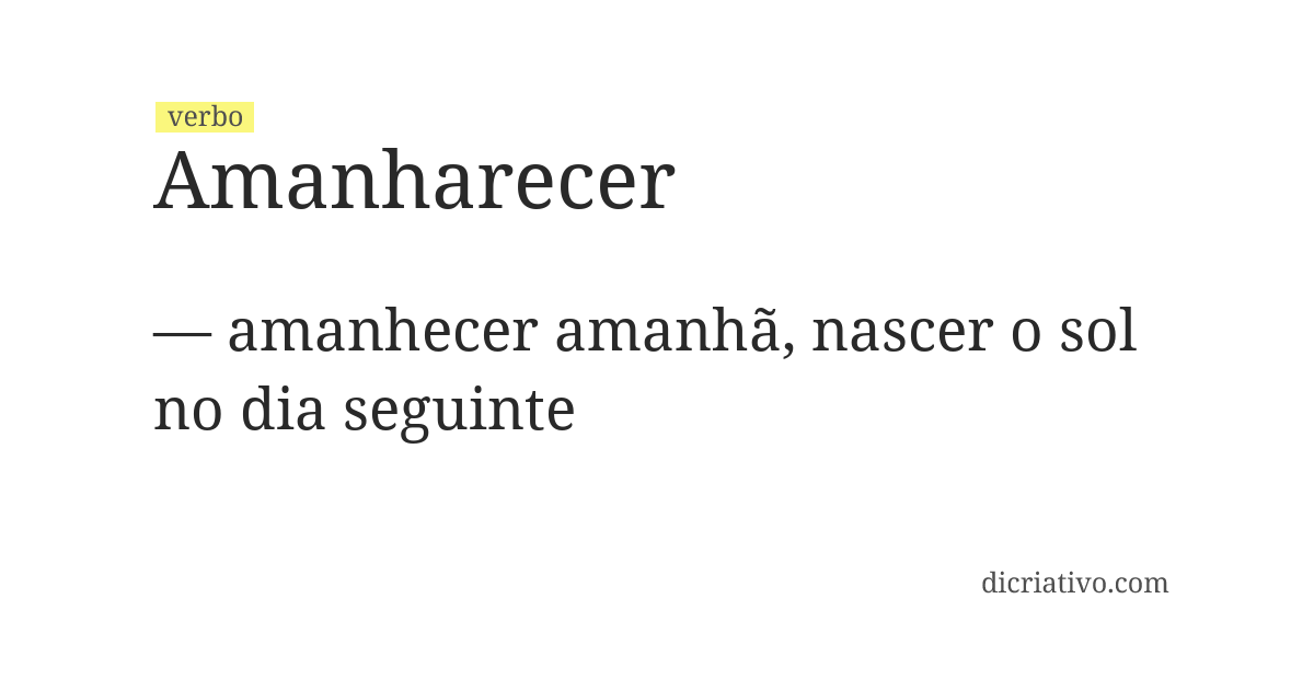 Significado de amanharecer