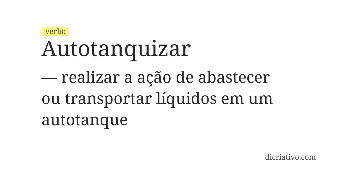 Significado de autotanquizar