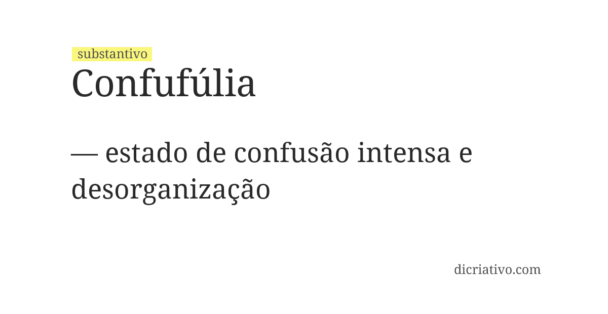 Significado de confufúlia