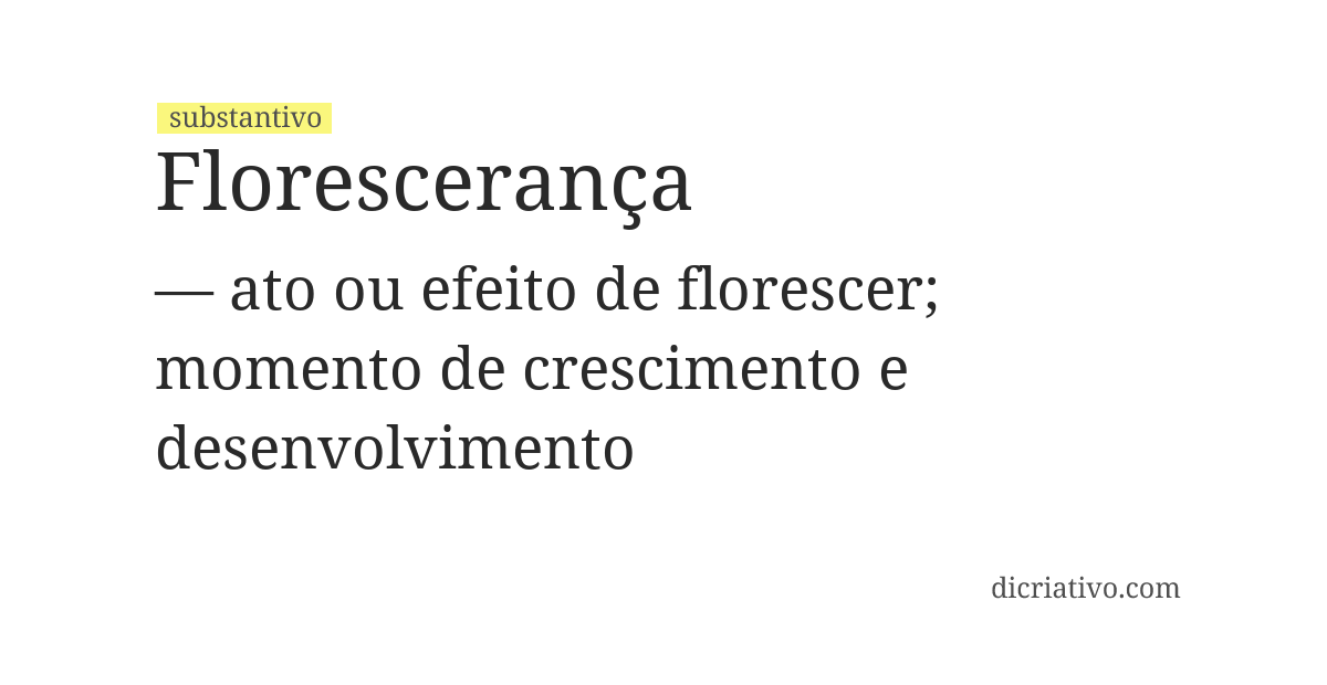 Significado de florescerança