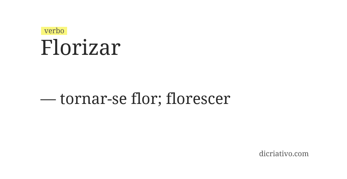 Significado de florizar