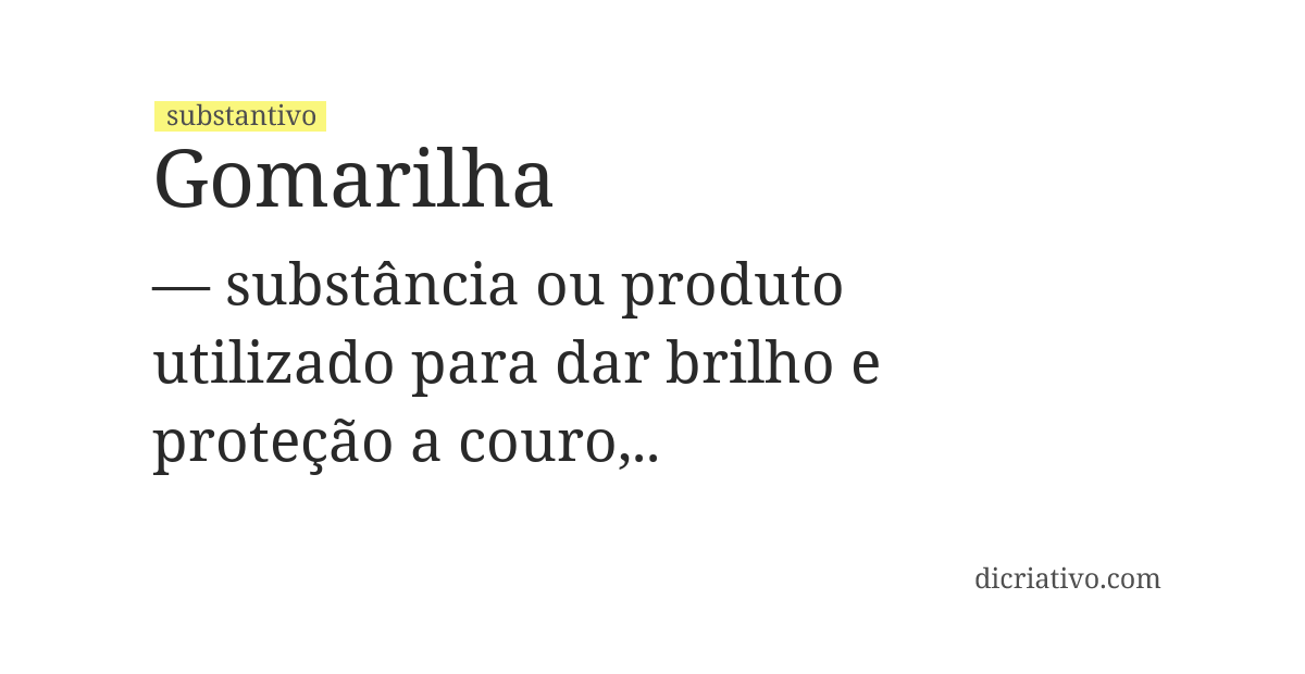 Significado de gomarilha