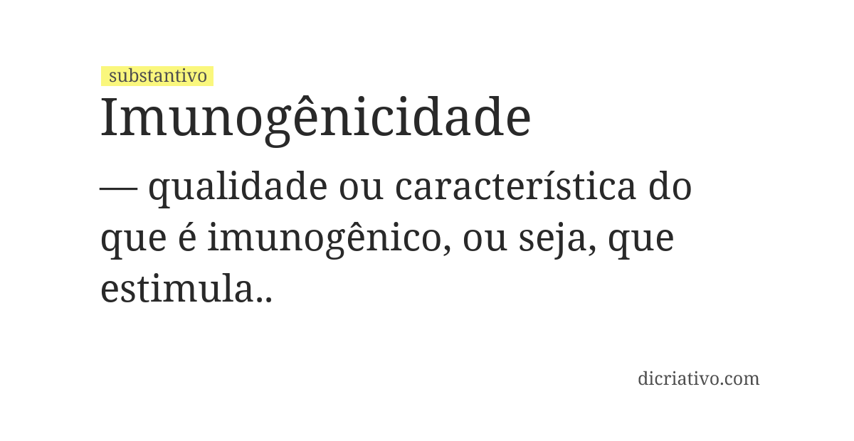 Significado de imunogênicidade