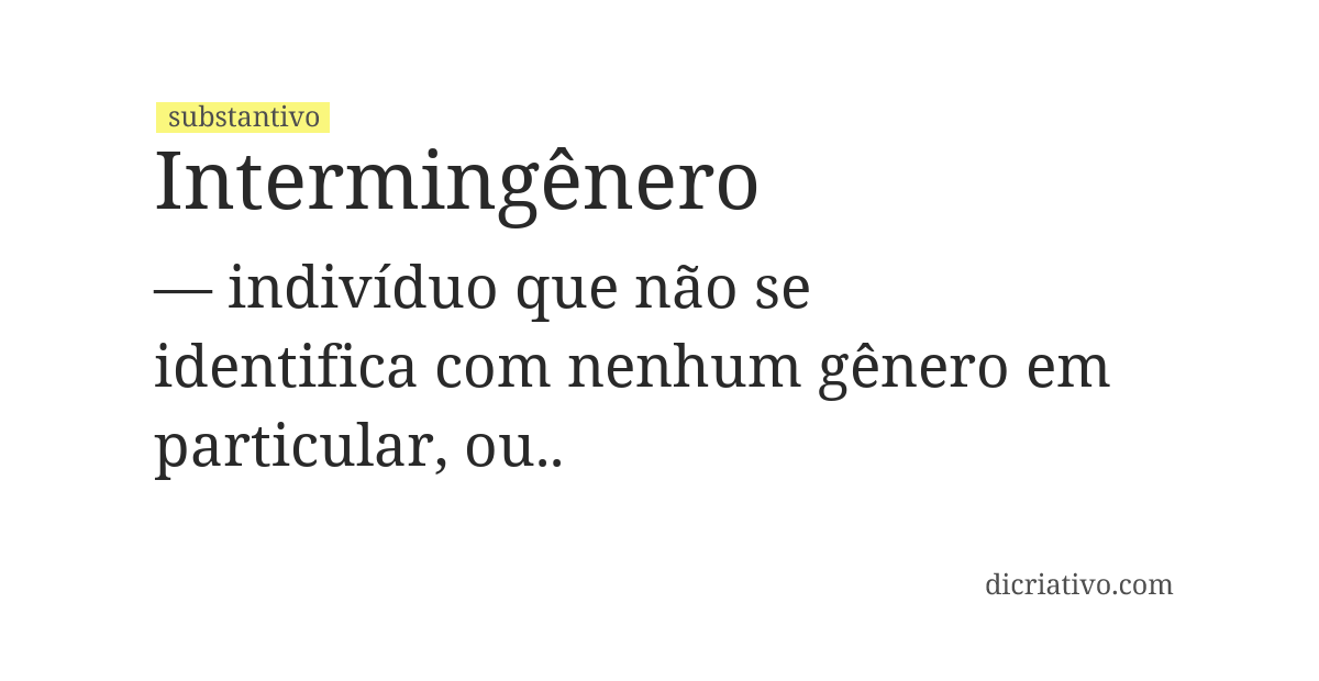 Significado de intermingênero