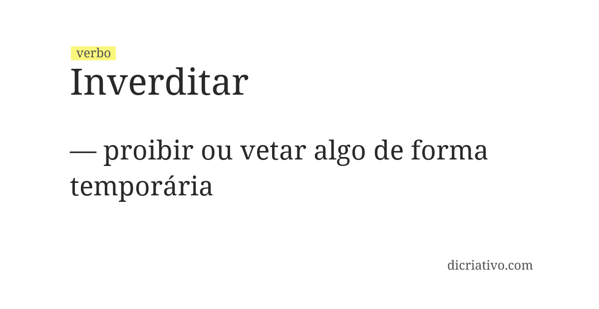 Significado de inverditar