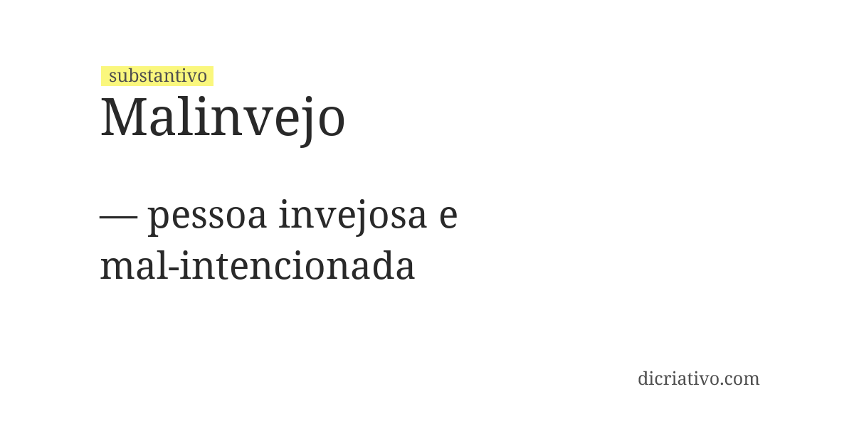 Significado de malinvejo