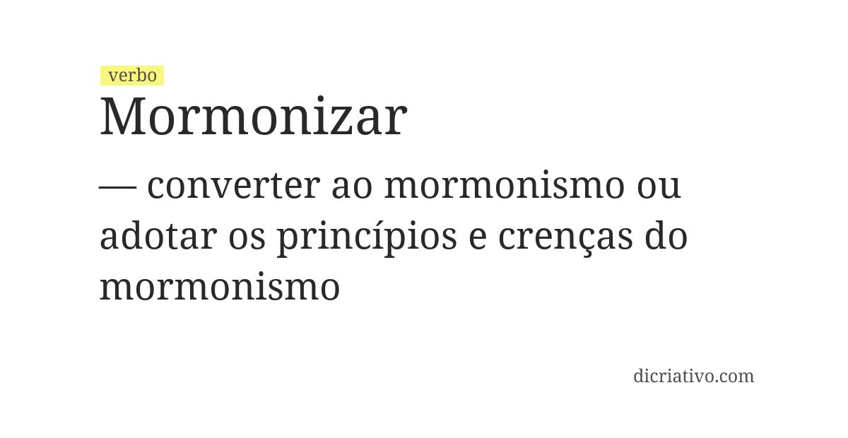 Significado de mormonizar