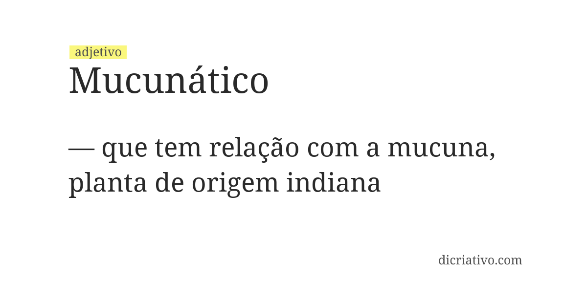 Significado de mucunático