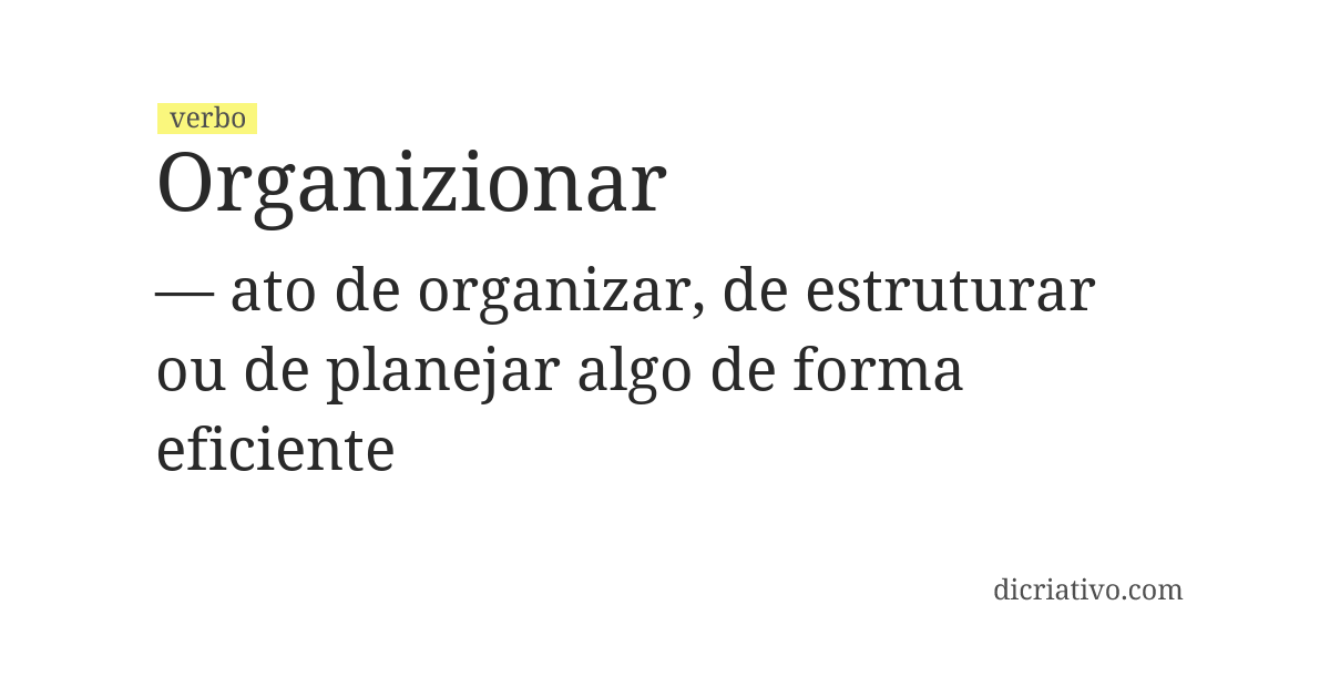 Significado de organizionar