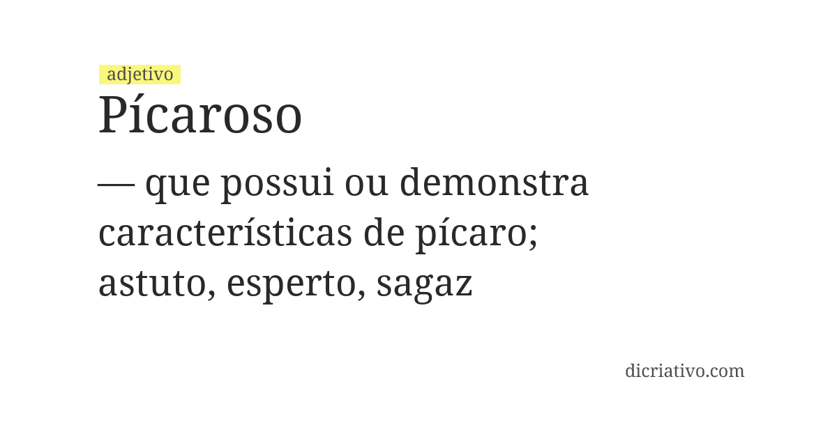 Significado de pícaroso
