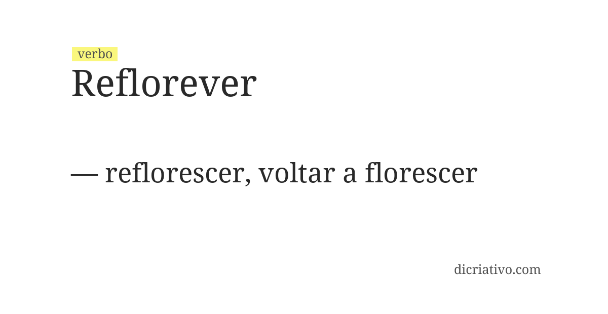 Significado de reflorever