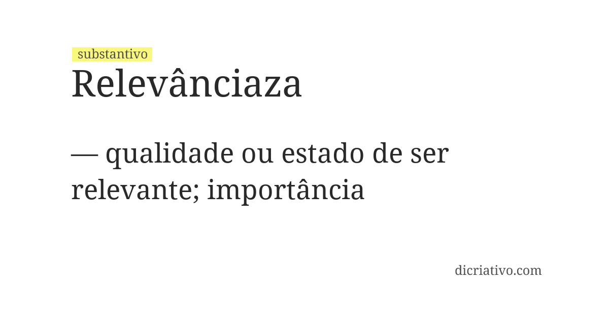 Significado de relevânciaza