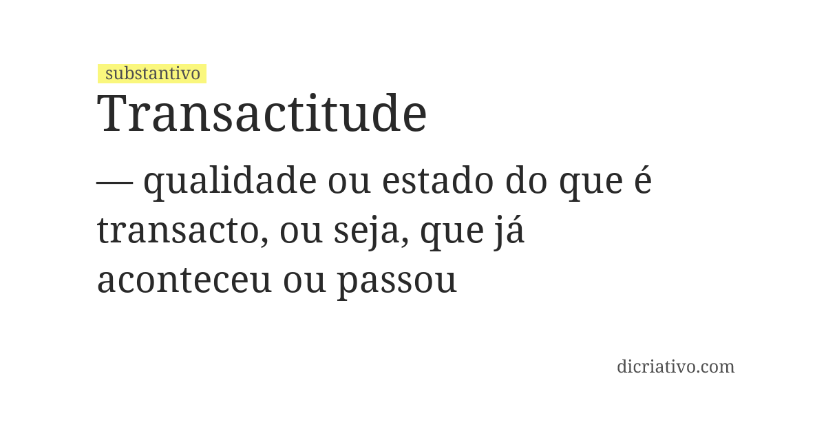 Significado de transactitude