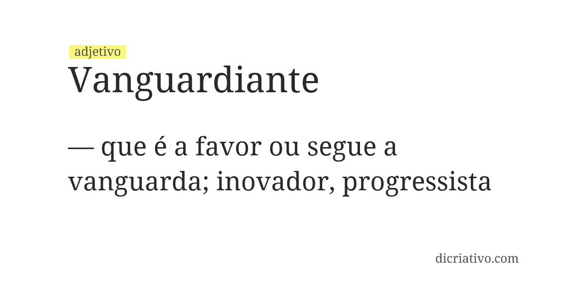 Significado de vanguardiante