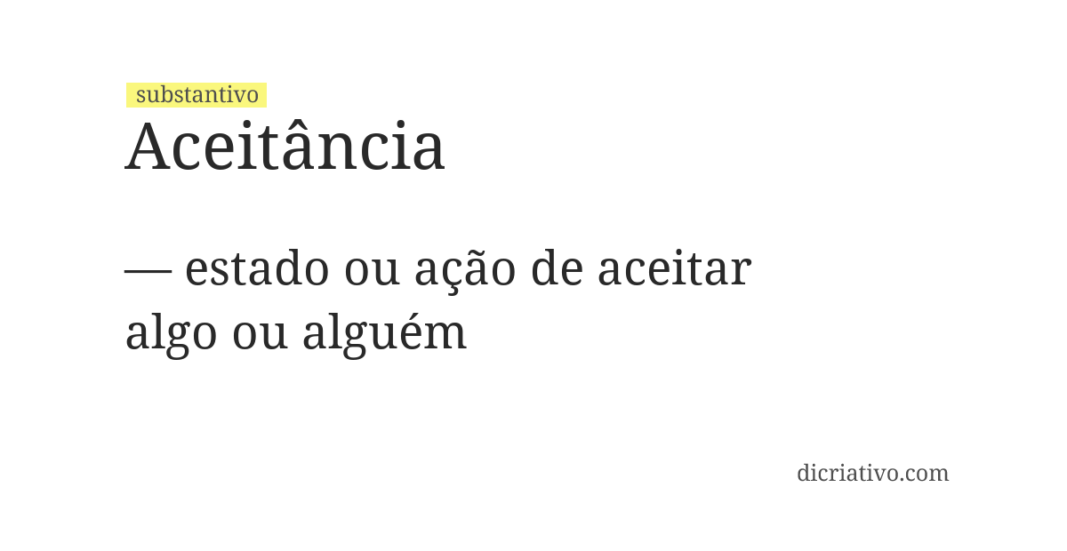 Significado de aceitância