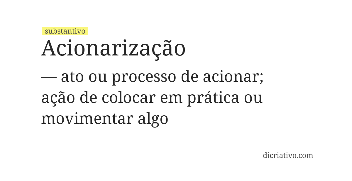 Significado de acionarização