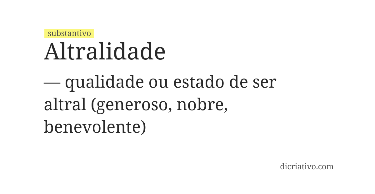 Significado de altralidade