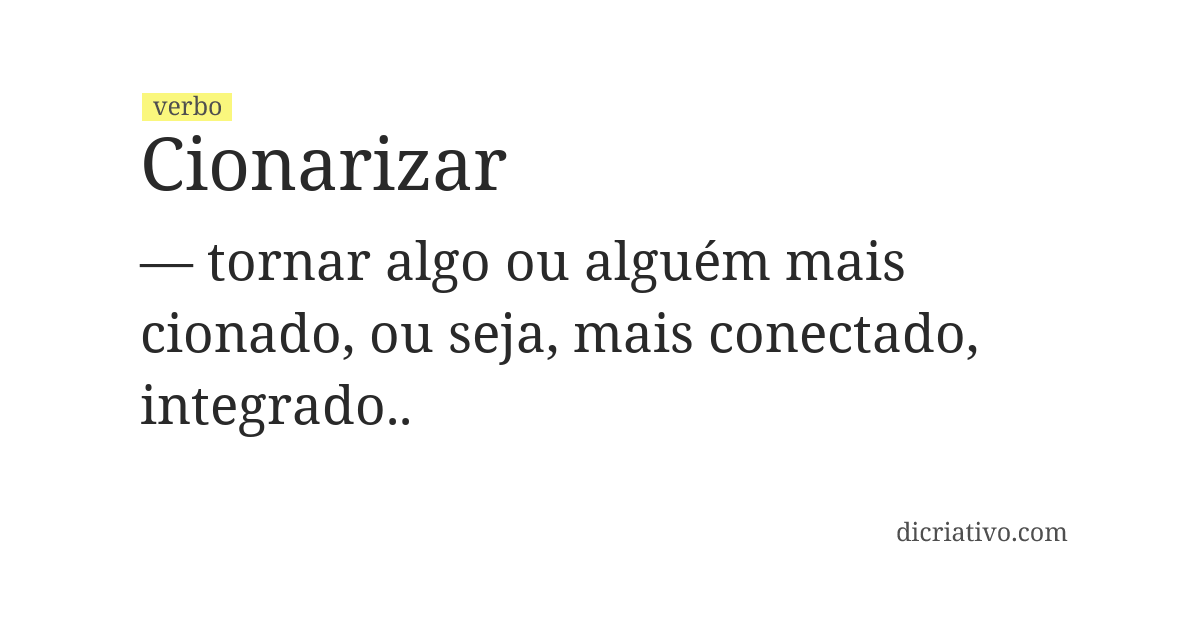 Significado de cionarizar