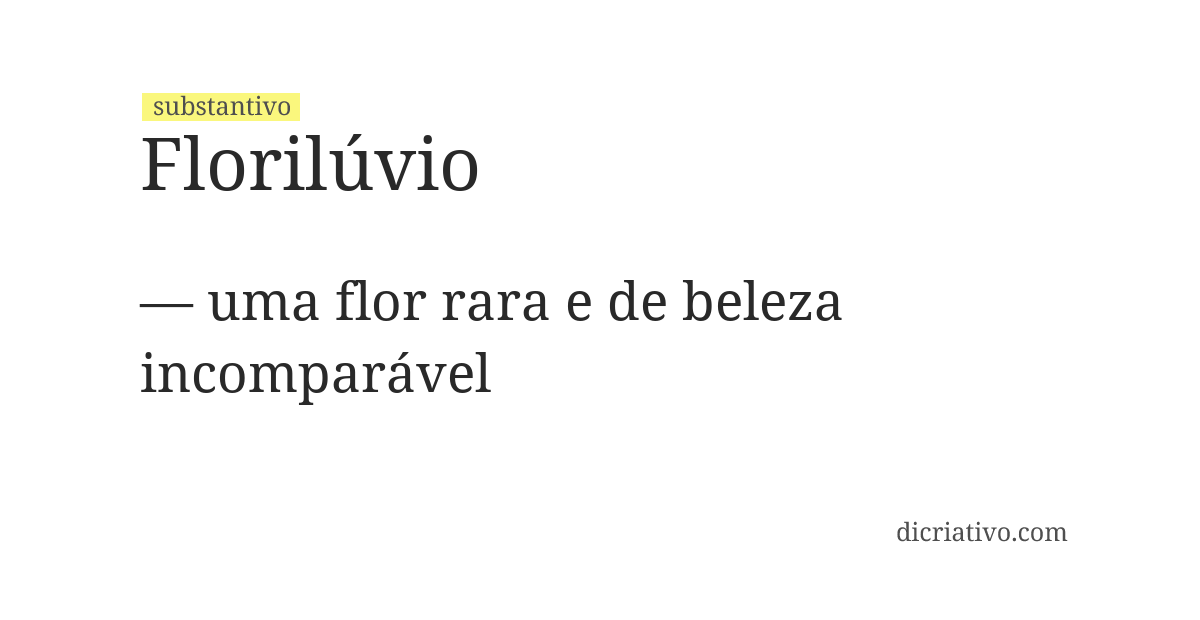 Significado de florilúvio