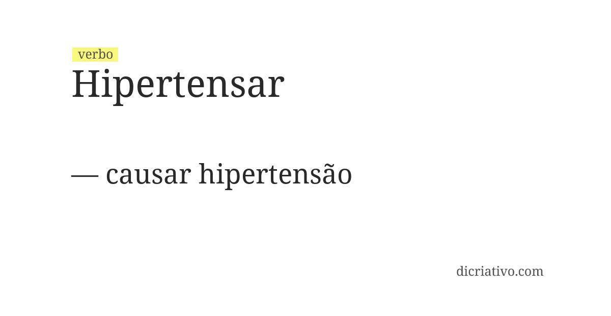 Significado de hipertensar