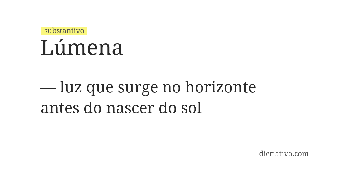 Significado de lúmena