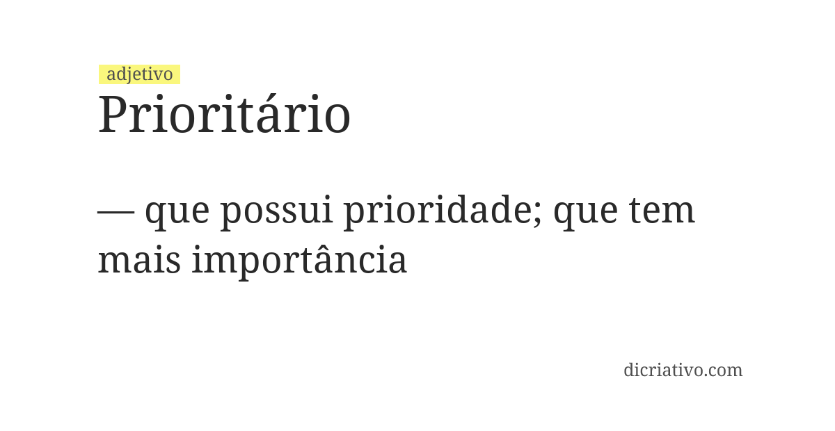 Significado de prioritário