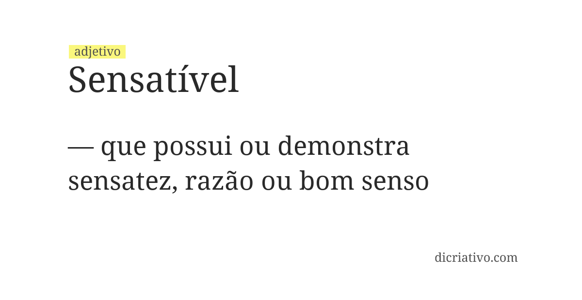 Significado de sensatível