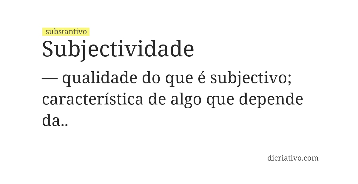 Significado de subjectividade