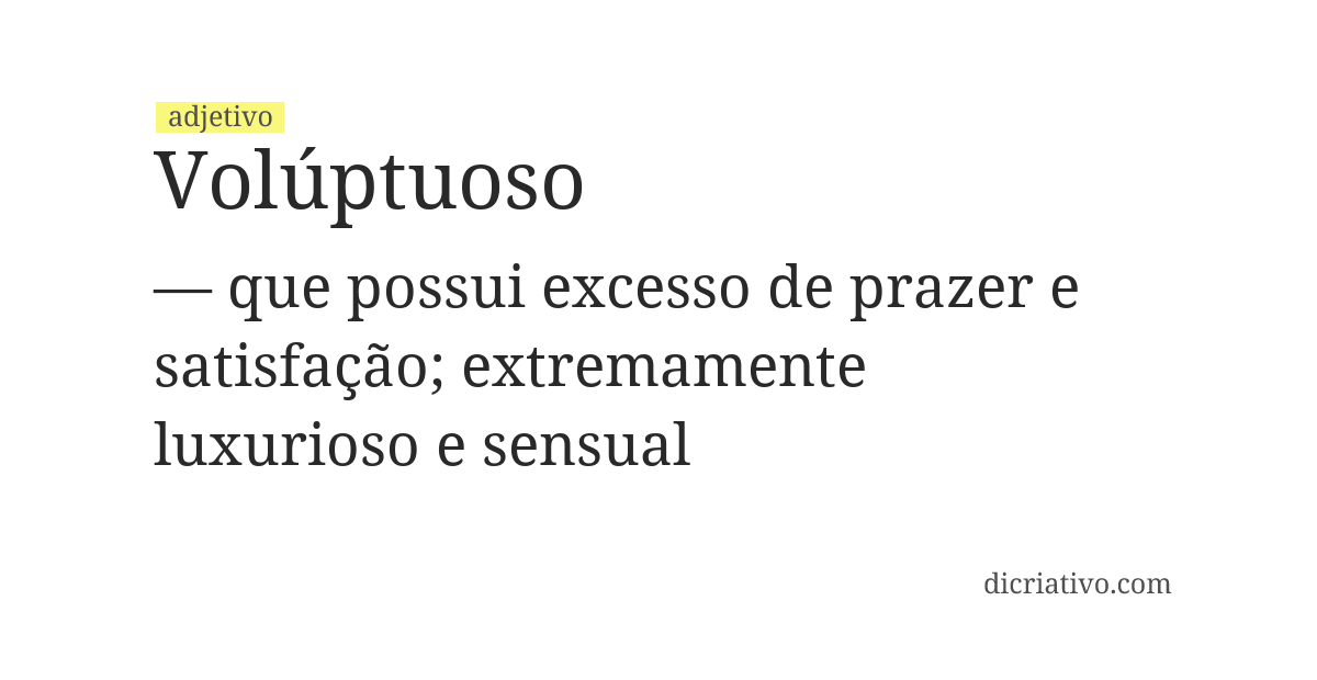 Significado de volúptuoso