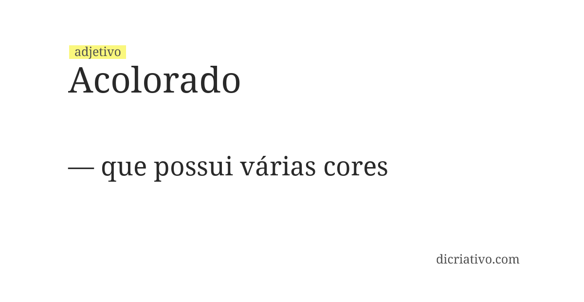 Significado de acolorado