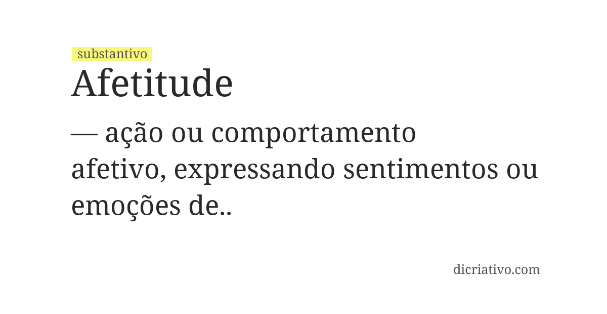 Significado de afetitude