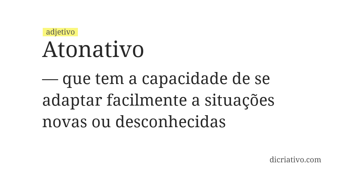 Significado de atonativo