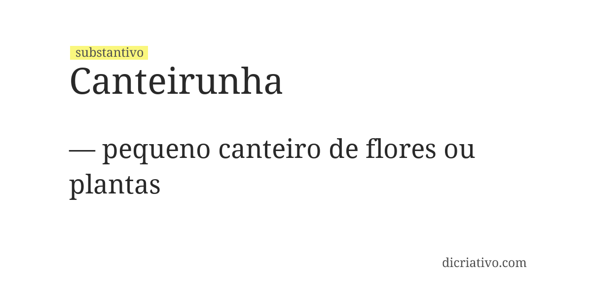 Significado de canteirunha