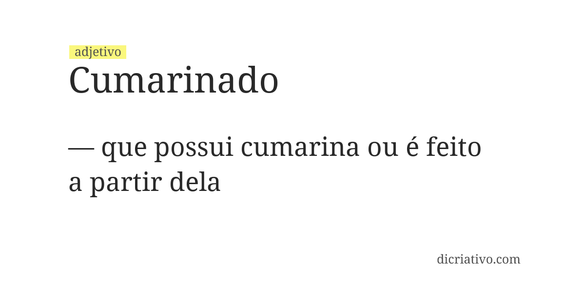 Significado de cumarinado