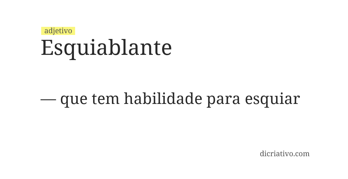 Significado de esquiablante