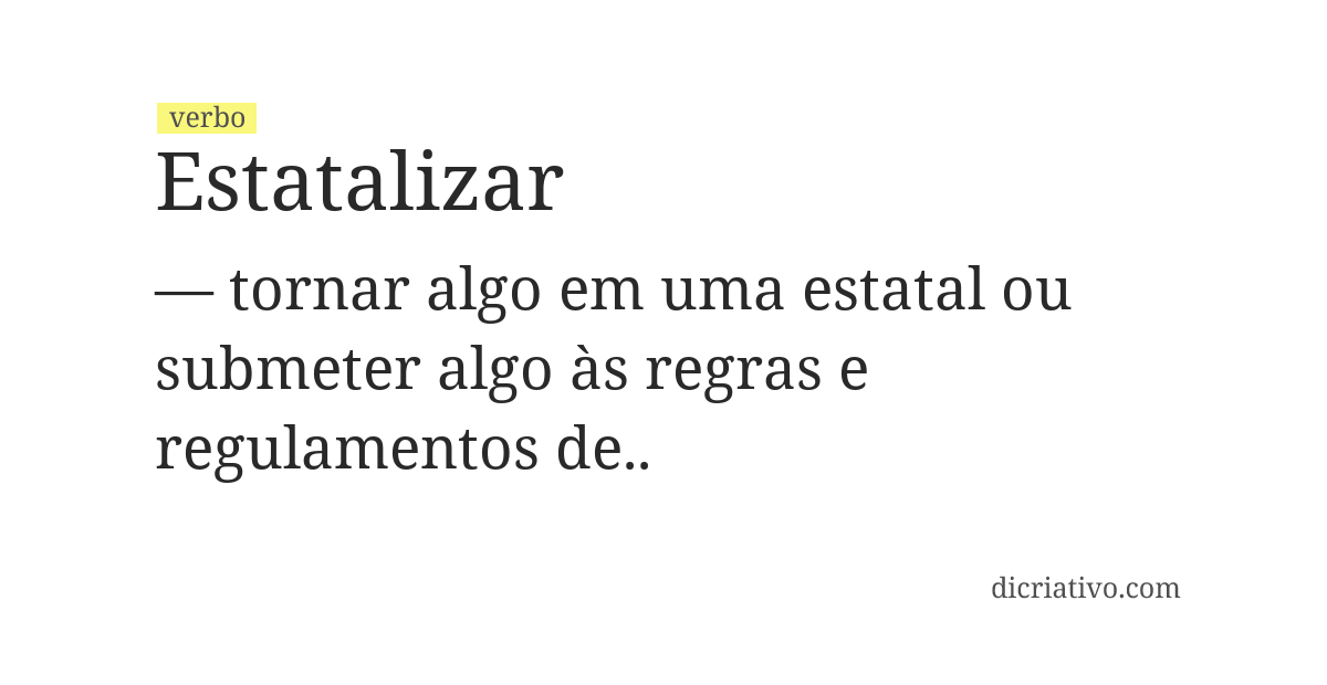 Significado de estatalizar