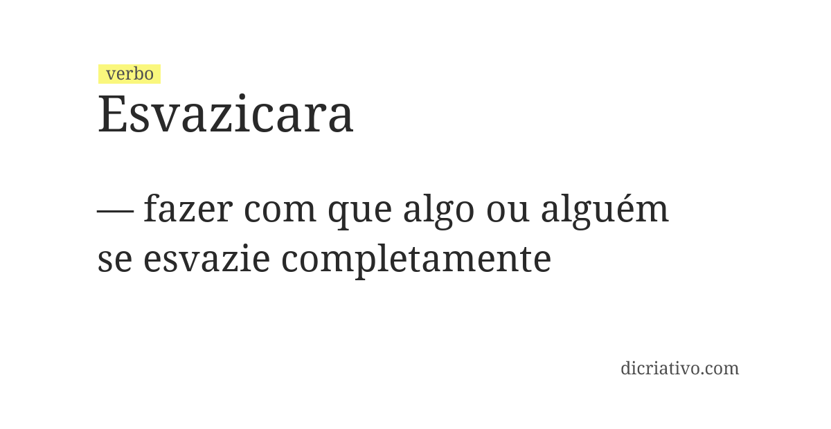 Significado de esvazicara
